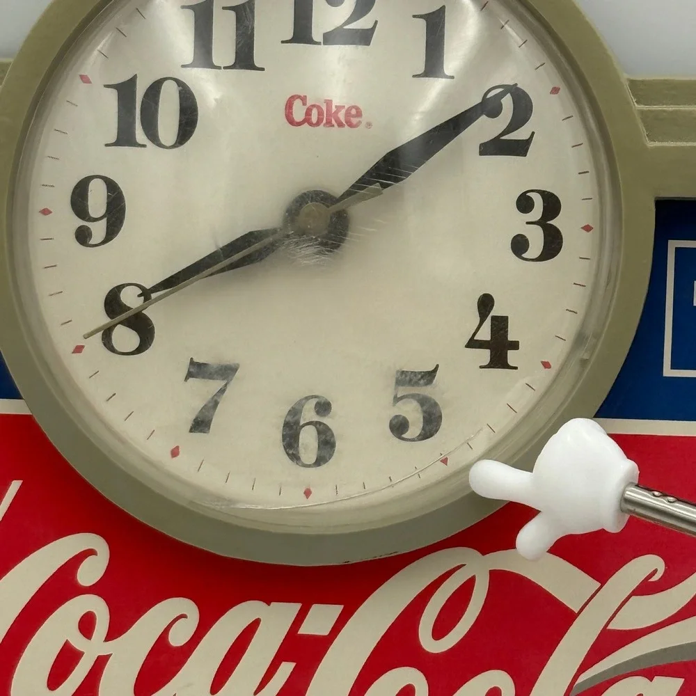 Vintage Coca-Cola Scoreboard Baseball Wall Clock 3D Stadium Decor 19.5 Inch